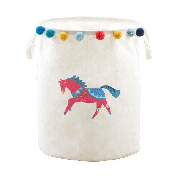 Biały tekstylny dziecięcy kosz na zabawki ø 38x48 cm Mimo Eclectic Horse – Premier Housewares