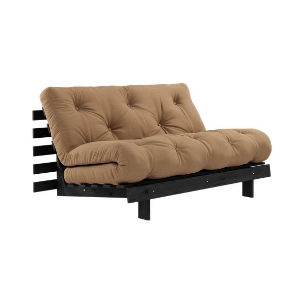 Brązowa rozkładana sofa 140 cm Roots Black Night – Karup Design