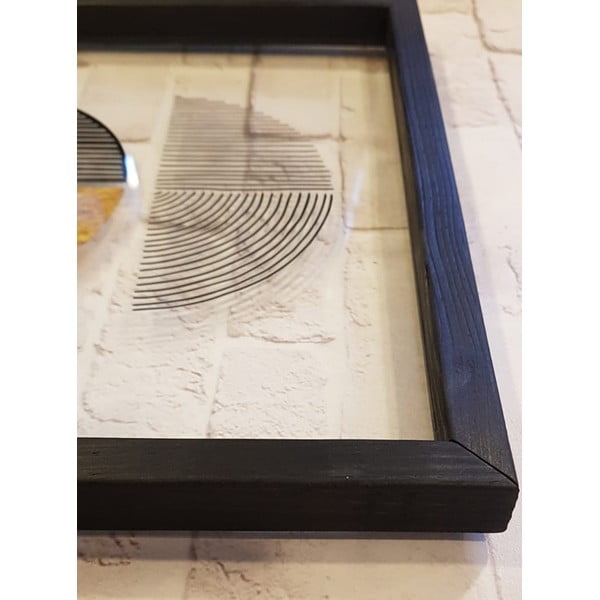 Szklany obraz w czarnej ramie Vavien Artwork Shapes II., 32x42 cm-image-1