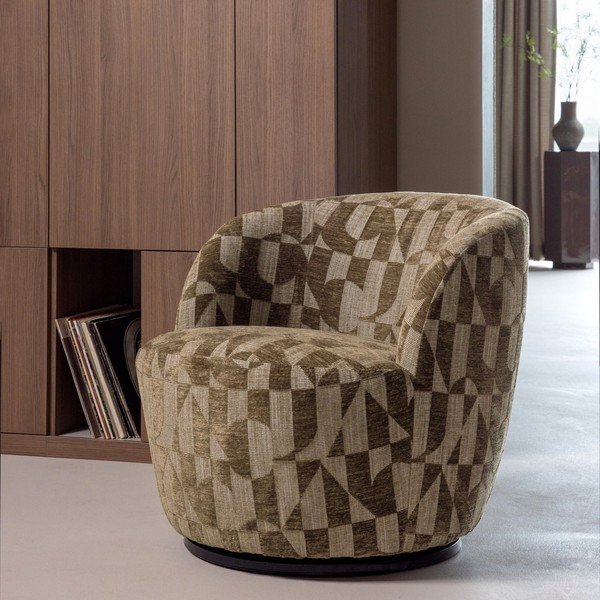 Obrotowy fotel w kolorze khaki Serra – WOOOD-image-1
