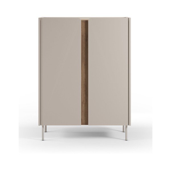 Kremowo-naturalna szafka w dekorze dębu 90x120x40 cm Lucile – Marckeric