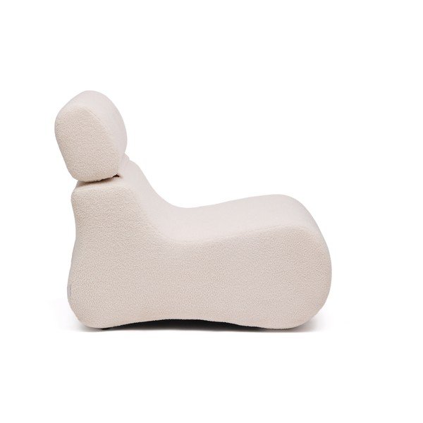 Fotel z materiału bouclé w kolorze kości słoniowej Club – Kave Home-image-3