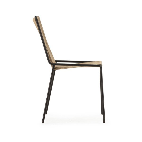 Beżowe metalowe krzesła zestaw sztaplowane 2 szt. Emily – Marckeric-image-3