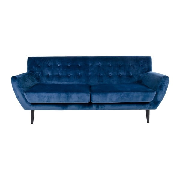 Niebieska sofa pokryta aksamitem House Nordic Monte