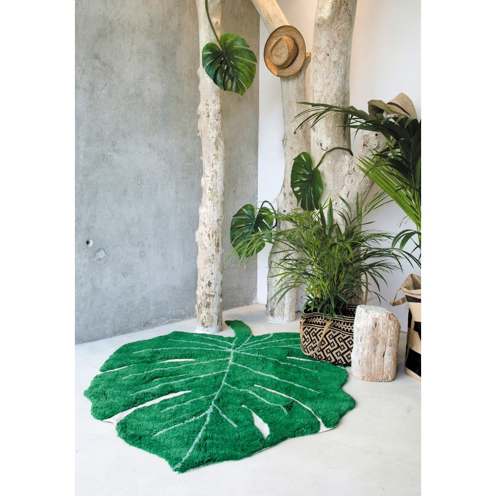 Ciemnozielony bawełniany dywan dziecięcy tkany ręcznie odpowiedni do prania 120x180 cm Monstera Leaf – Lorena Canals (zdjęcie 5)
