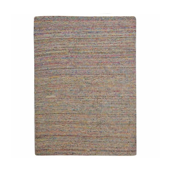 Kremowy dywan wełniany w paski z jedwabiem The Rug Republic Siska, 230x160 cm