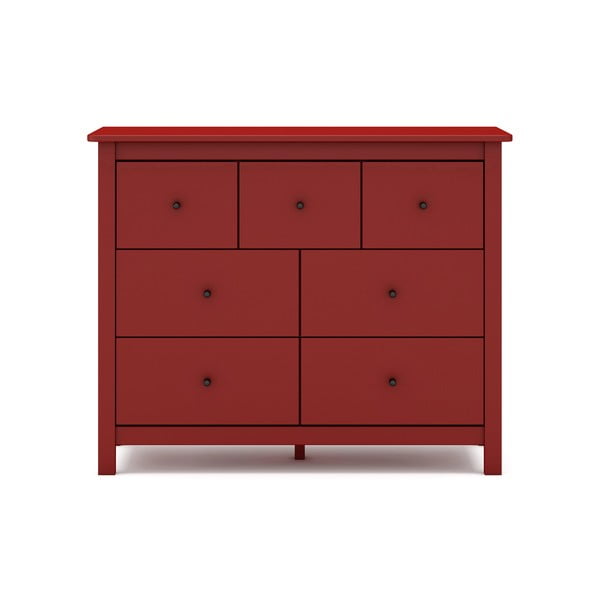 Czerwona niska komoda z drewna sosnowego 110x80 cm Misti – Marckeric