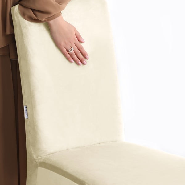 Kremowy elastyczny pokrowiec na krzesło 48 cm Sento – Restilo-image-4