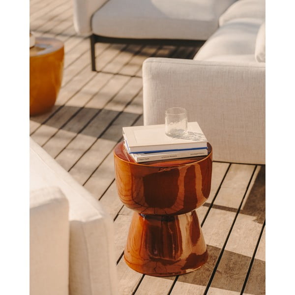 Okrągły ceramiczny stolik ogrodowy ø 36 cm Mesquida – Kave Home-image-1