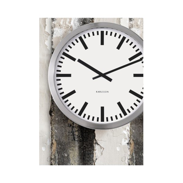 Szary zegar ścienny Present Time Station, duży-image-1