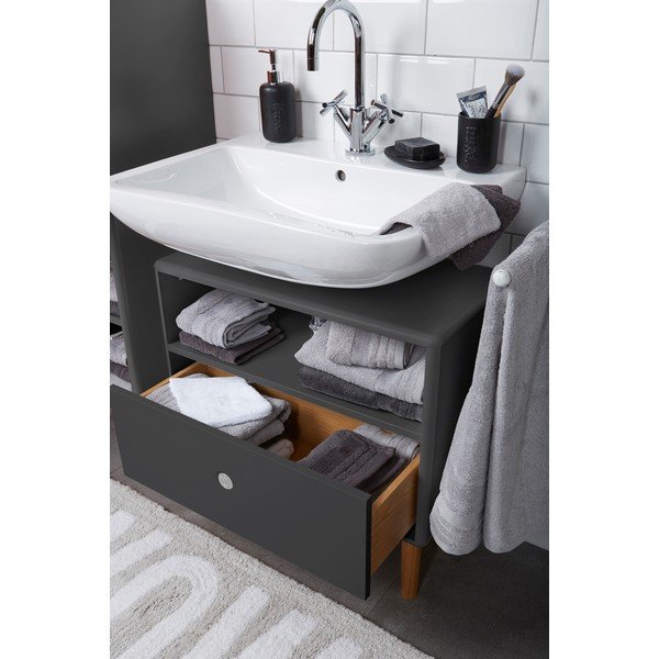 Ciemnoszara szafka pod umywalkę Tom Tailor Color Bath-image-3