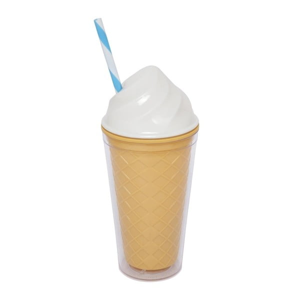 Biały kubek z podwójna ścianką Sunnylife Ice Cream, 470 ml