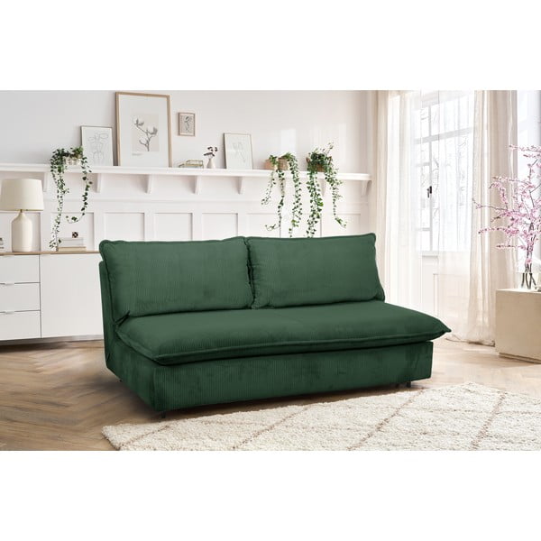 Zielona sztruksowa rozkładana sofa 184 cm Isadora – Bobochic Paris-image-1