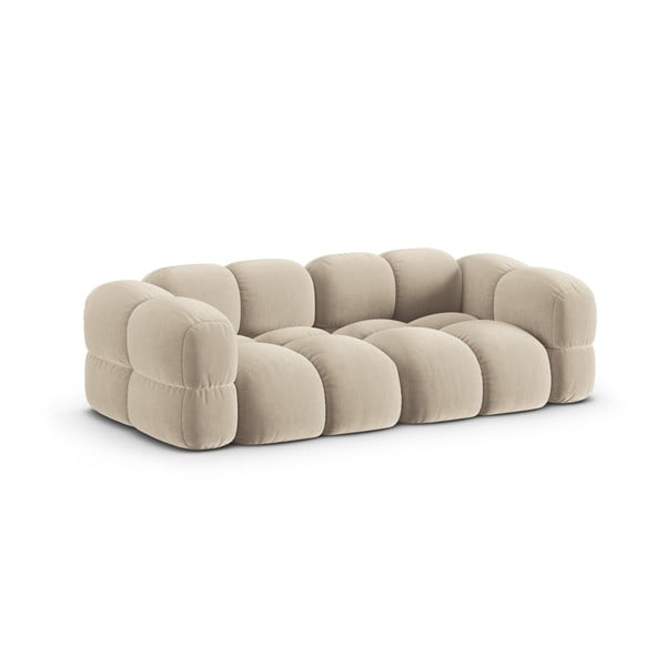 Beżowa aksamitna sofa 250 cm Loretto – Cosmopolitan Design-image-2