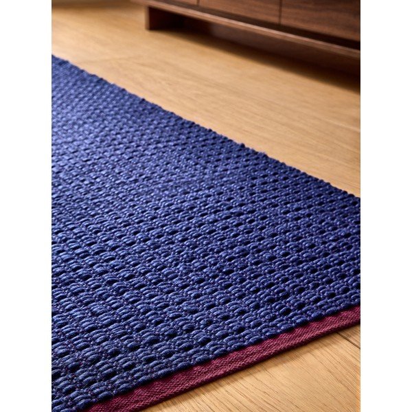 Niebieski dywan tkany ręcznie 200x290 cm Kai – MADE-image-1