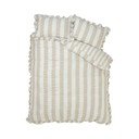 Beżowa pościel jednoosobowa 135x200 cm Seersucker Frill Stripe – Catherine Lansfield