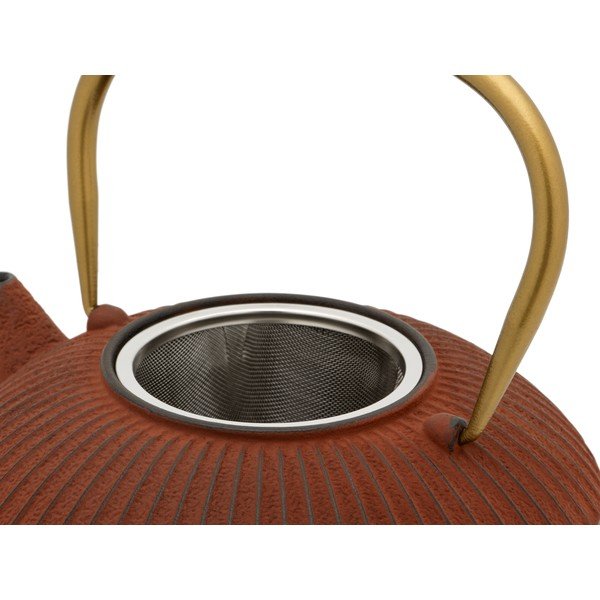 Jasnoczerwony żeliwny dzbanek do herbaty 1,1 l Linhai – Bredemeijer-image-4