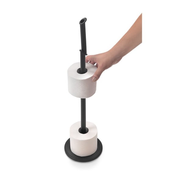 Stalowy stojak na papier toaletowy w kolorze matowej czerni Lava – Metaltex-image-2