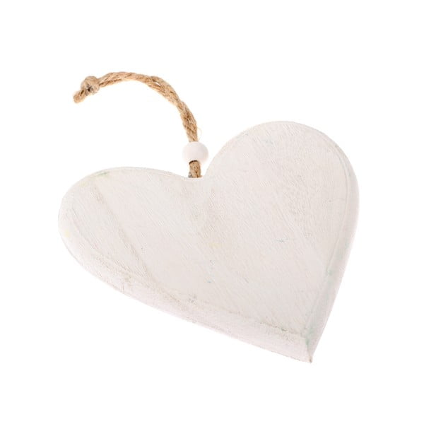 Biała drewniana zawieszka dekoracyjna Dakls So Cute Heart