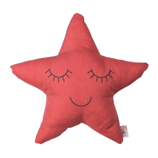 Czerwona poduszka dziecięca z domieszką bawełny Mike & Co. NEW YORK Pillow Toy Star, 35x35 cm