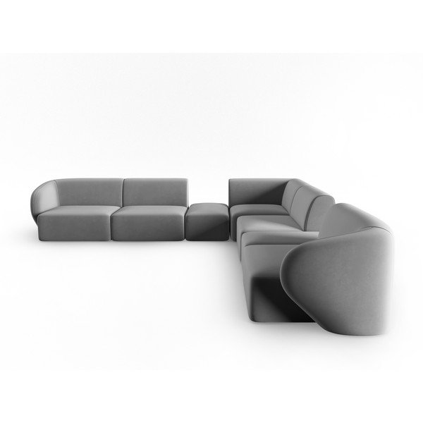 Szary aksamitny narożnik Paolo – Milo Casa-image-2