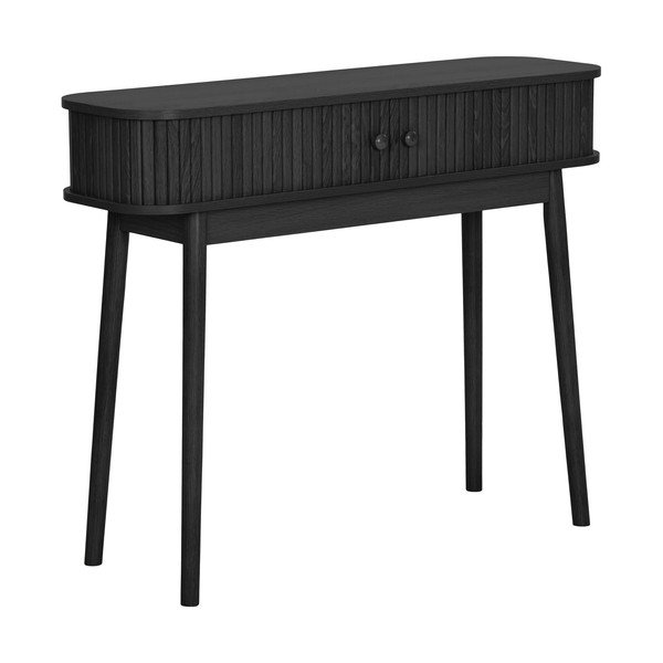 Czarna konsola z litego drewna sosnowego 30x100 cm Nikoo – House Nordic