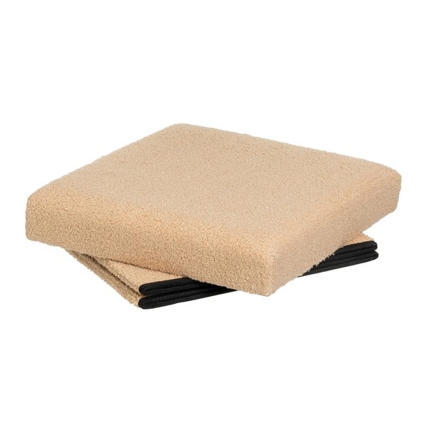 Jasnobrązowy puf z materiału bouclé Folding – Casa Selección-image-2