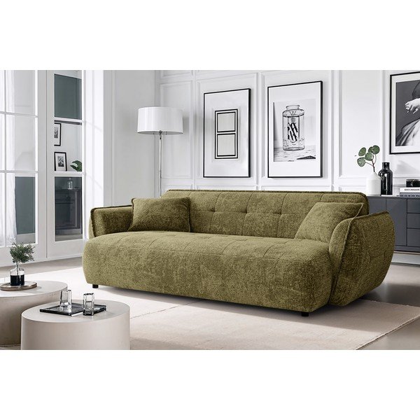 Zielona sofa z tkaniny szenilowej 250 cm Nelia Big – Ropez-image-1