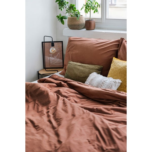 Brązowa pościel dwuosobowa z bawełny stonewashed Bonami Selection, 200x200 cm-image-4