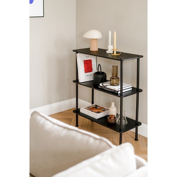 Czarny regał w dekorze dębu 80x90,5x35 cm Teidi – noo.ma-image-3