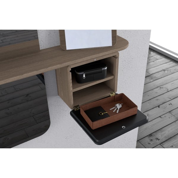 Antracytowy zestaw do przedpokoju w dekorze dębu One More Look – UMAGE-image-1