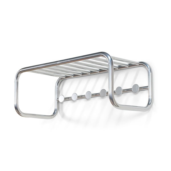 Metalowy wieszak ścienny w kolorze srebra z półką 72 cm Retro – Spinder Design-image-2