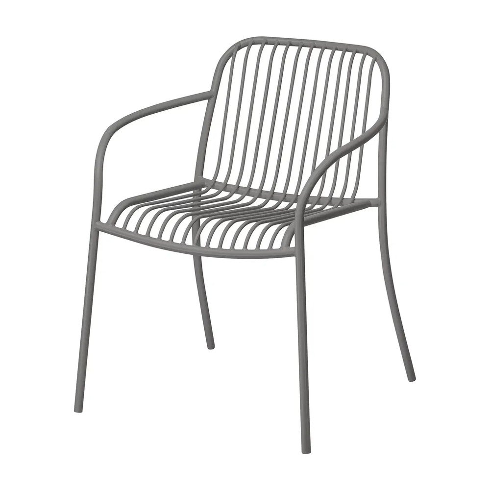 Szare metalowe krzesło ogrodowe Yua Wire – Blomus