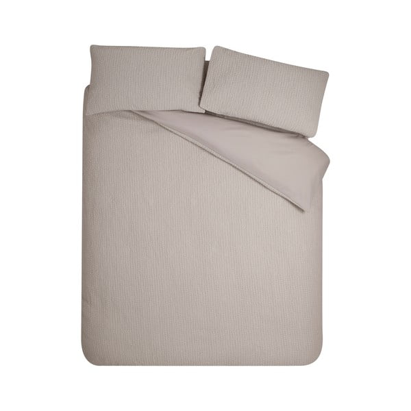 Jasnobrązowa pościel jednoosobowa z kory 135x200 cm Crinkle Seersucker – Catherine Lansfield