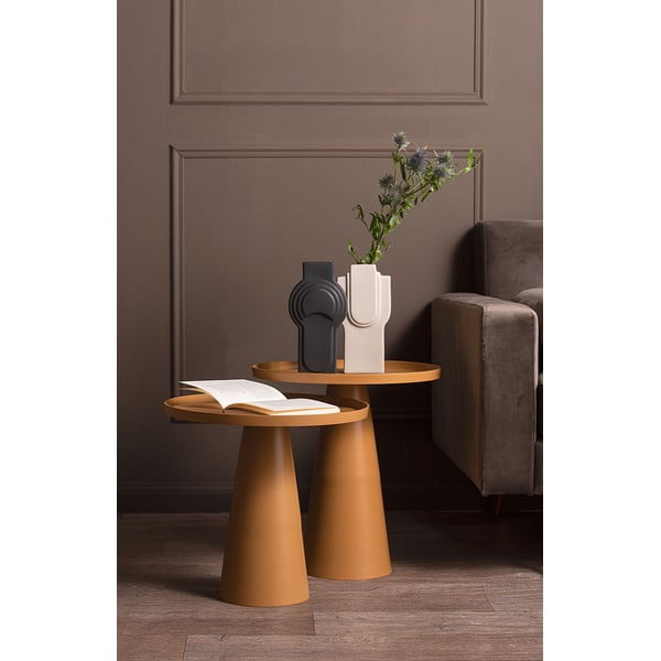 Musztardowy metalowy stolik Leitmotiv Force, wys. 37,5 cm-image-1