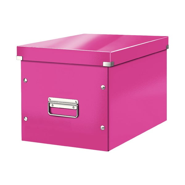 Różowy kartonowy pojemnik z pokrywką 32x36x31 cm Click&Store – Leitz