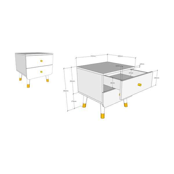 Oliwkowa dziecięca szafka nocna z drewna sosnowego Vipack Billy-image-2