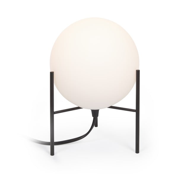 Biało-czarna lampa stołowa ze szklanym kloszem (wys. 22 cm) Seina – Kave Home
