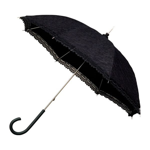 Czarny parasol Ambiance Victorian, ⌀ 85 cm