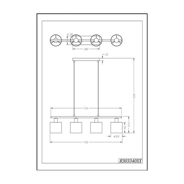 Biała lampa wisząca na 4 żarówki Realityp Pendant Tommy-image-2