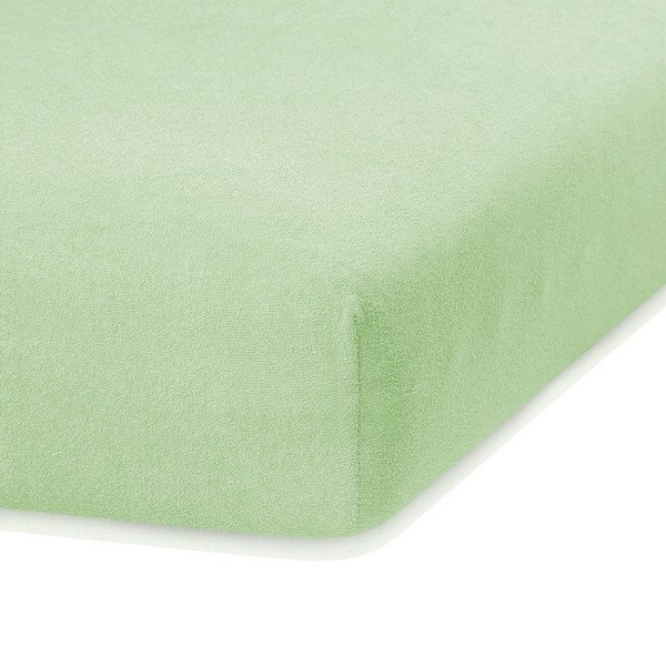 Jasnozielone elastyczne prześcieradło dwuosobowe AmeliaHome Ruby Light Green, 200-220x200 cm-image-2