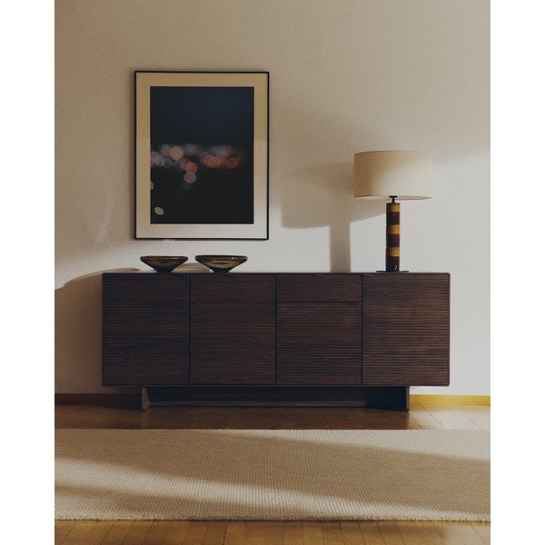 Ciemnobrązowa komoda w dekorze orzecha 194,5x78x45 cm Norlen – Kave Home-image-1