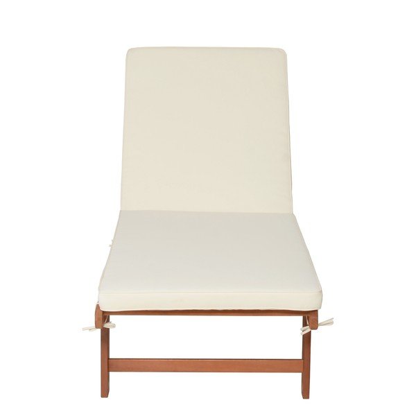 Kremowo-naturalny drewniany leżak ogrodowy San Diego – Garden Pleasure-image-3