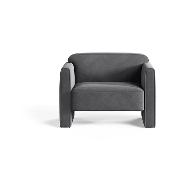 Szary aksamitny fotel Abby – Micadoni -image-1