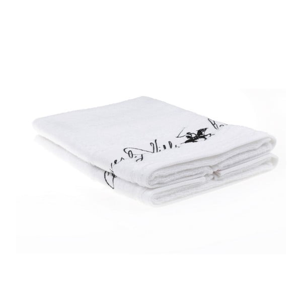 Zestaw 2 białych ręczników Beverly Hills Polo Club Tommy Yazi, 50x100 cm