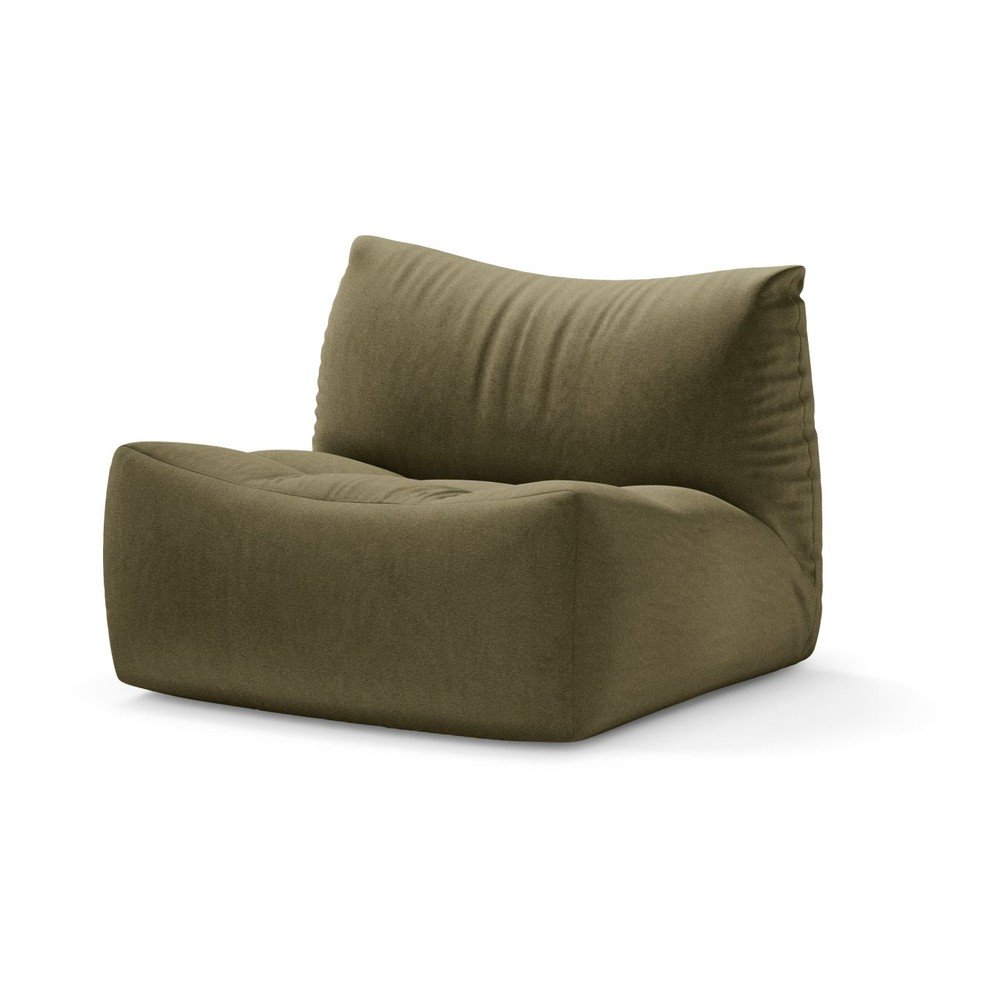 Aksamitny fotel w kolorze khaki Tove – Micadoni