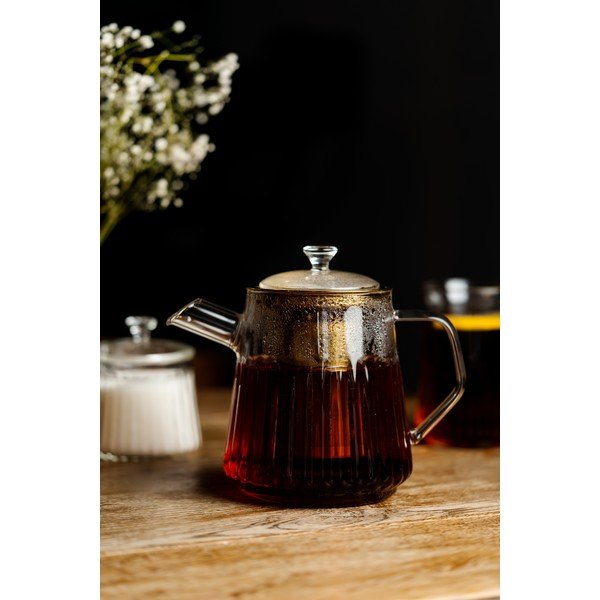 Szklany dzbanek do herbaty z sitkiem w kolorze złota 900 ml Mia – Vialli Design-image-2
