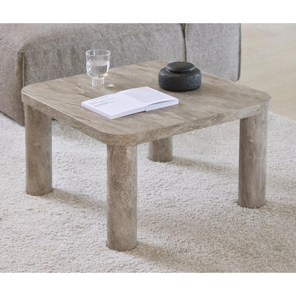 Jasnoszary stolik w dekorze marmuru 60x60 cm Solano – Actona-image-1