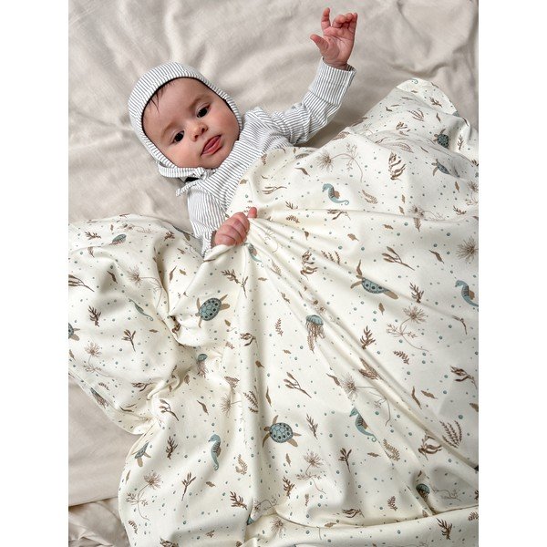 Jasnożółta pościel dziecięca do łóżeczka z bawełny organicznej 70x100 cm Sea Garden – Cam Cam Copenhagen-image-4