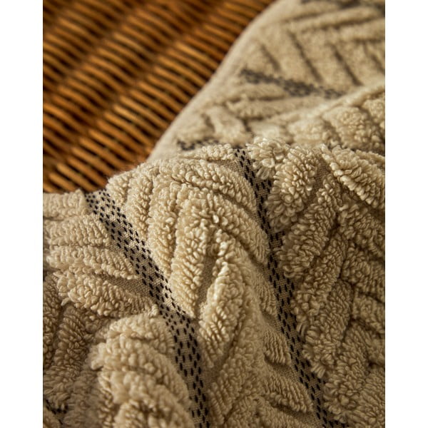 Beżowy bawełniany ręcznik kąpielowy frotte 90x150 cm Rune – Kave Home-image-3